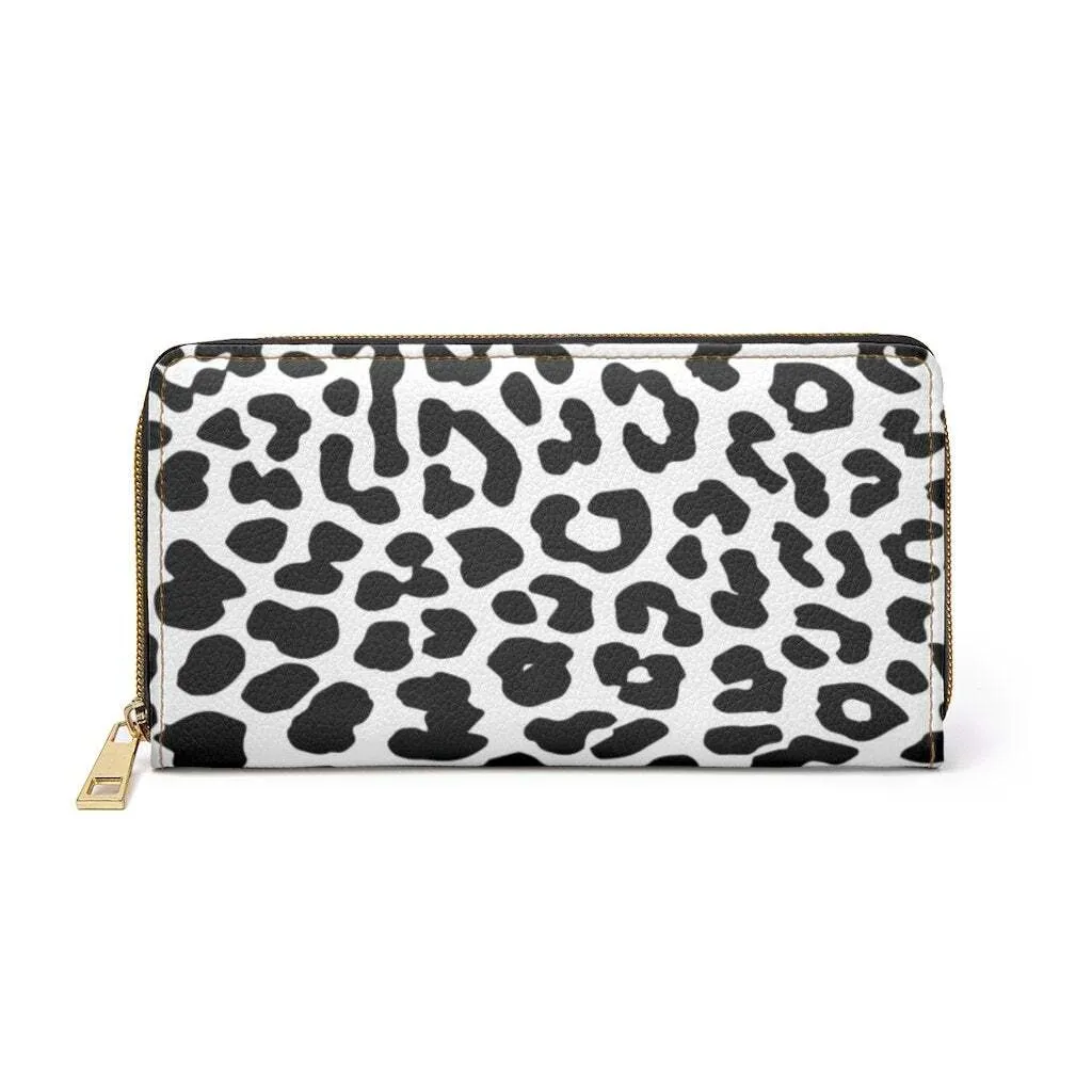 Uniquely You Womens Wallet - Zip Purse / Black & White Leopard