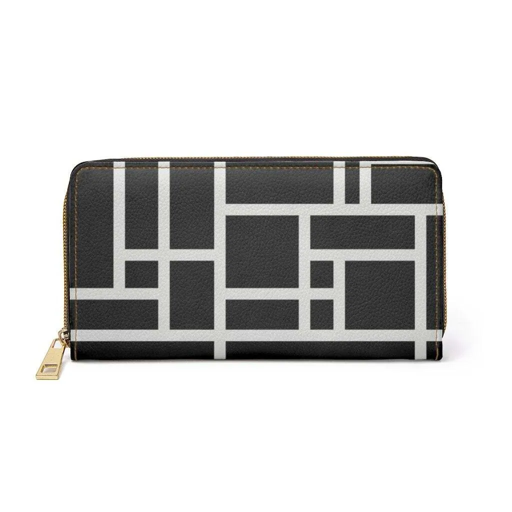 Uniquely You Womens Wallet - Zip Purse Black and White Colorblock