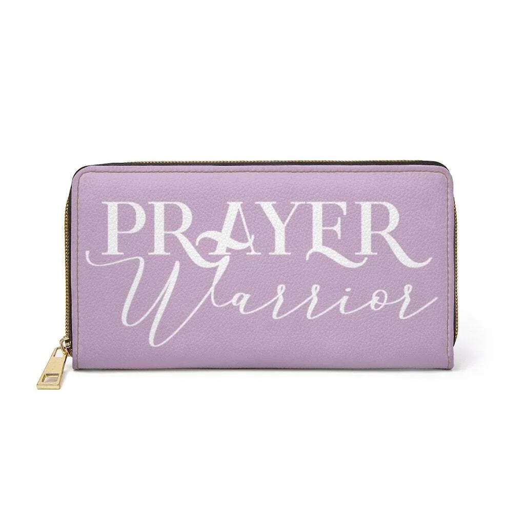 Uniquely You Womens Wallet - Zip Purse / Light Purple & White Prayer Warrior