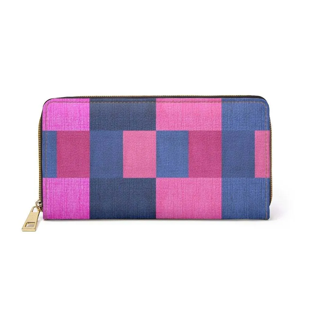 Uniquely You Womens Wallet - Zip Purse / Pink & Blue Colorblock