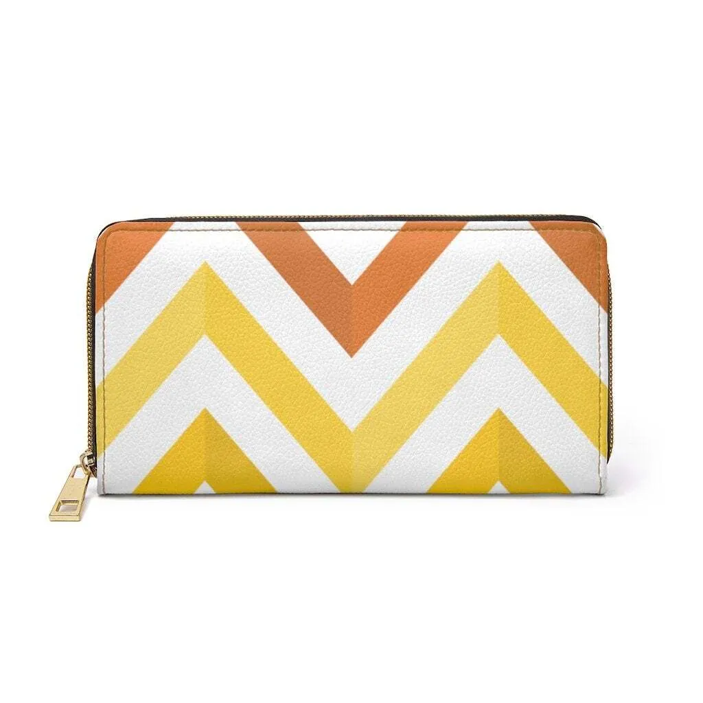 Uniquely You Womens Wallet - Zip Purse / White & Yellow Geometric