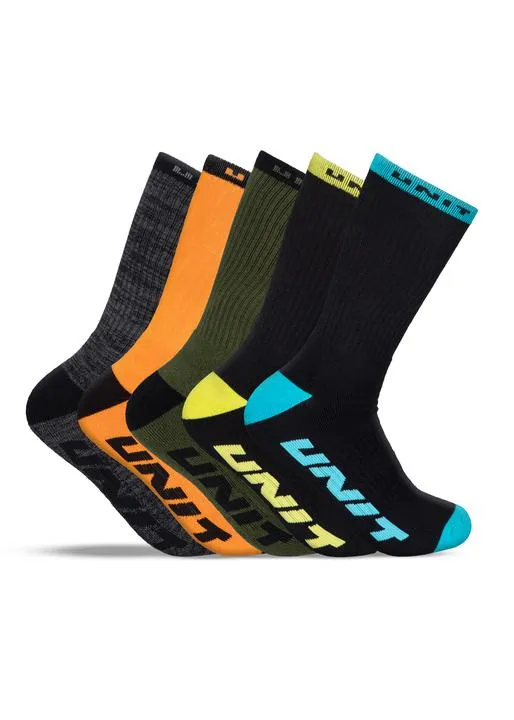 Unit 2021 Quantum Socks Hi Lux 5 Pk Multi