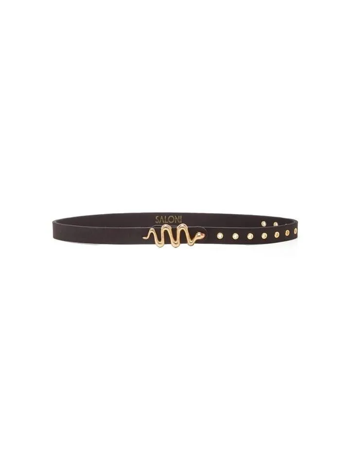 Venyx Snake Eyes Black Leather Belt