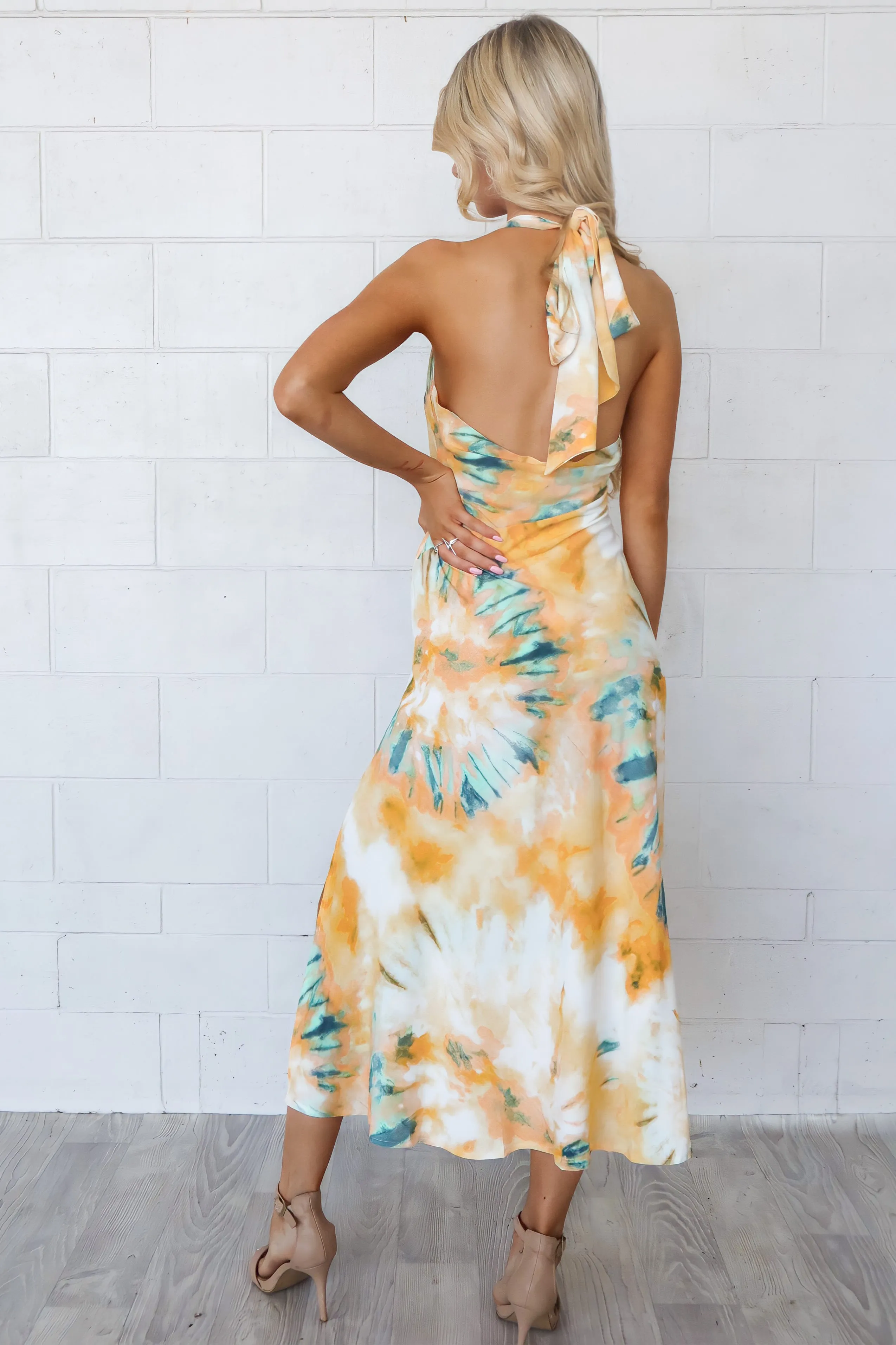 Verity Dress - Yellow Tie Dye