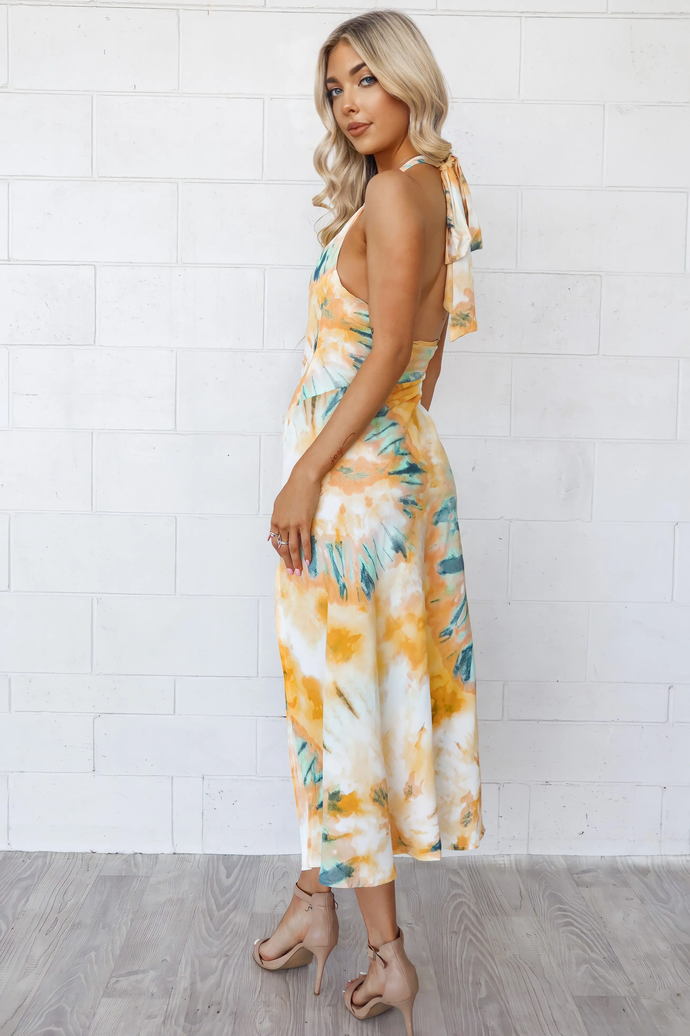 Verity Dress - Yellow Tie Dye