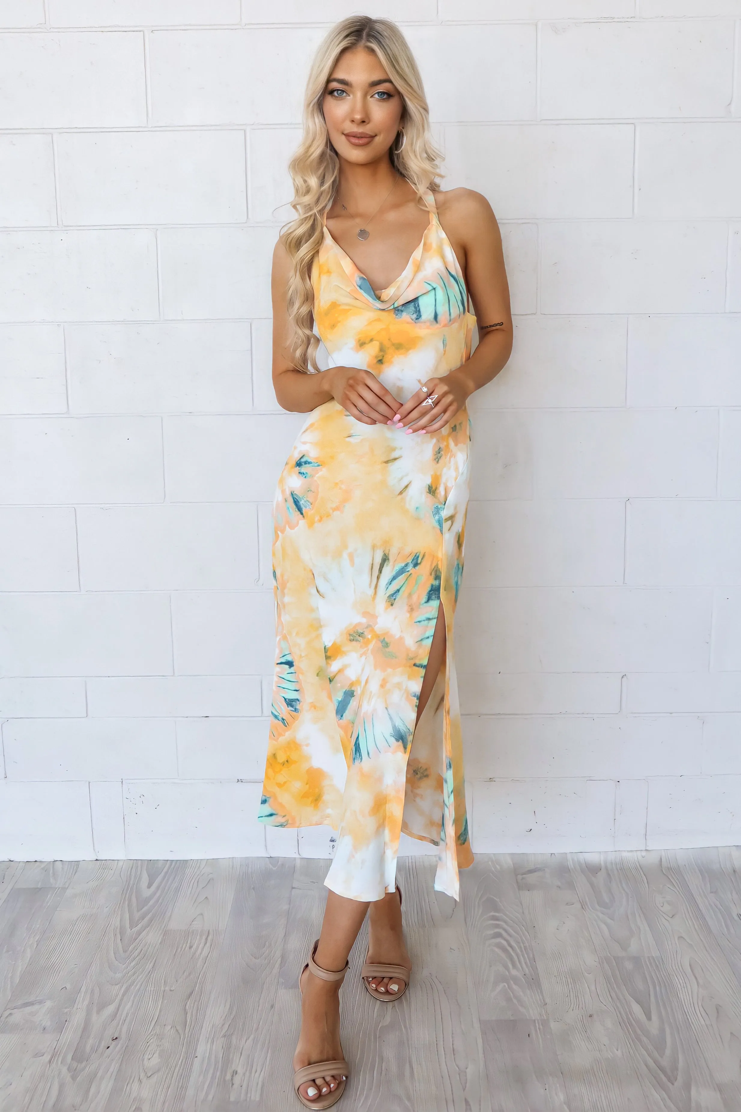 Verity Dress - Yellow Tie Dye