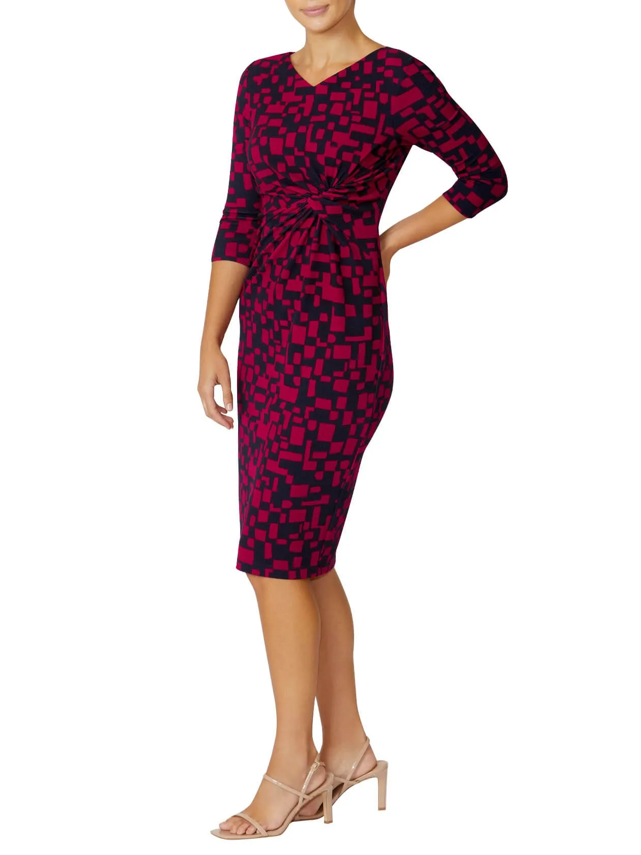 Verona Pink and Navy Jersey Dress