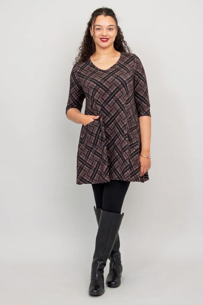 Veronica Tunic, Rich Plaid, Bamboo - Final Sale