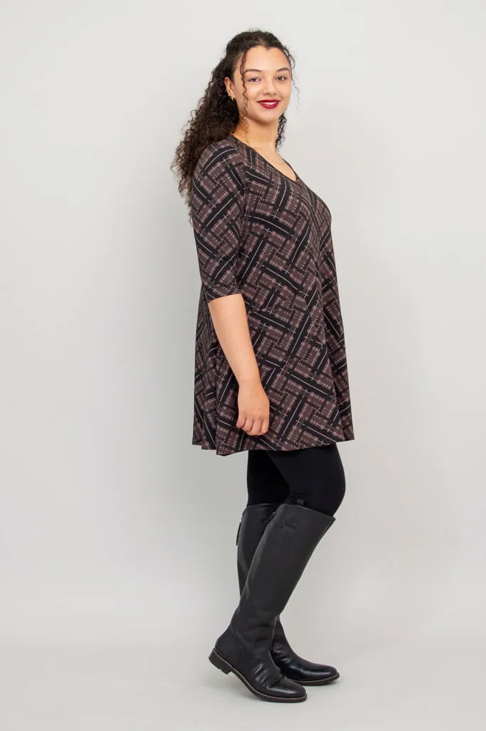 Veronica Tunic, Rich Plaid, Bamboo - Final Sale