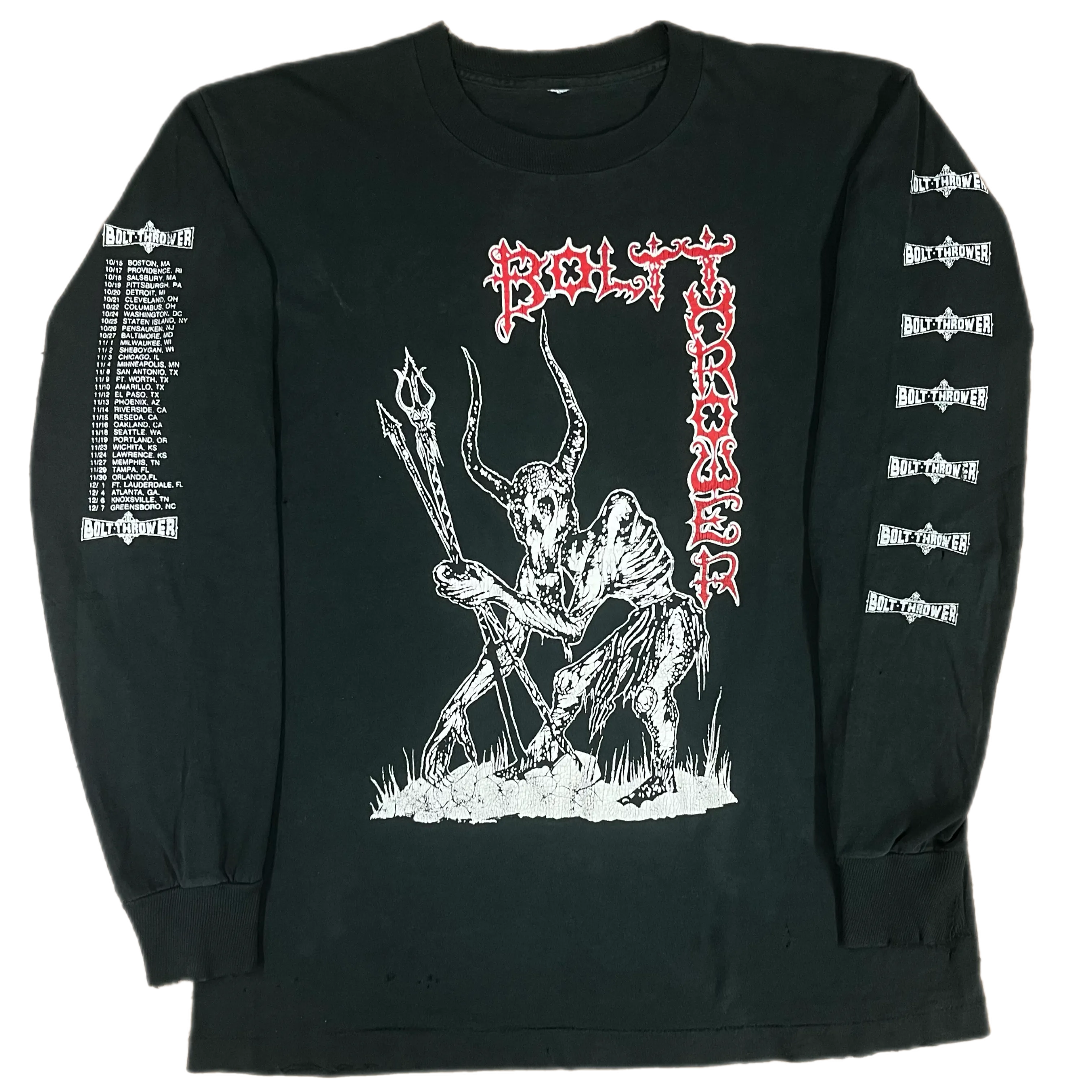 Vintage Bolt Thrower "Unleashed Upon America" Long Sleeve Tour Shirt