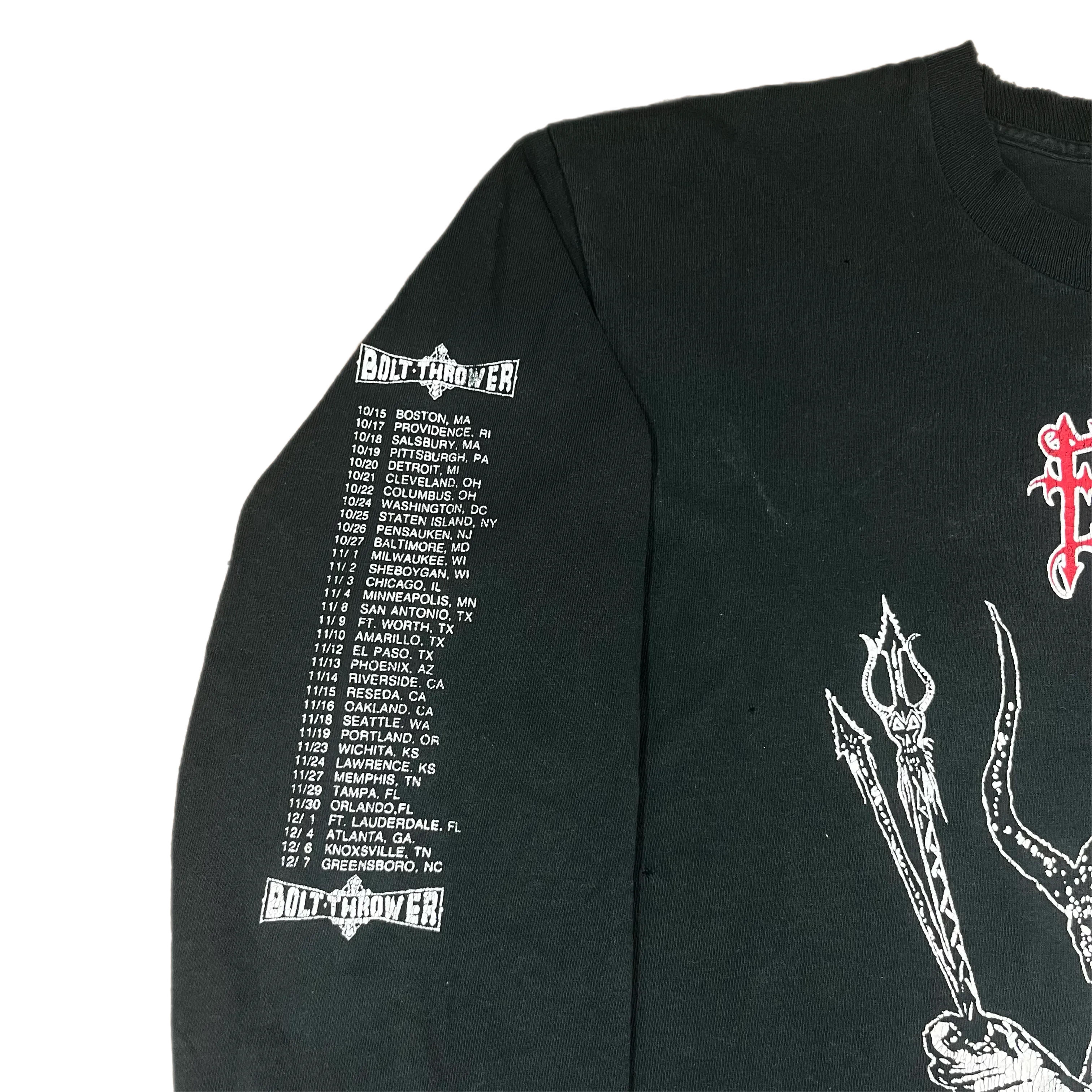 Vintage Bolt Thrower "Unleashed Upon America" Long Sleeve Tour Shirt