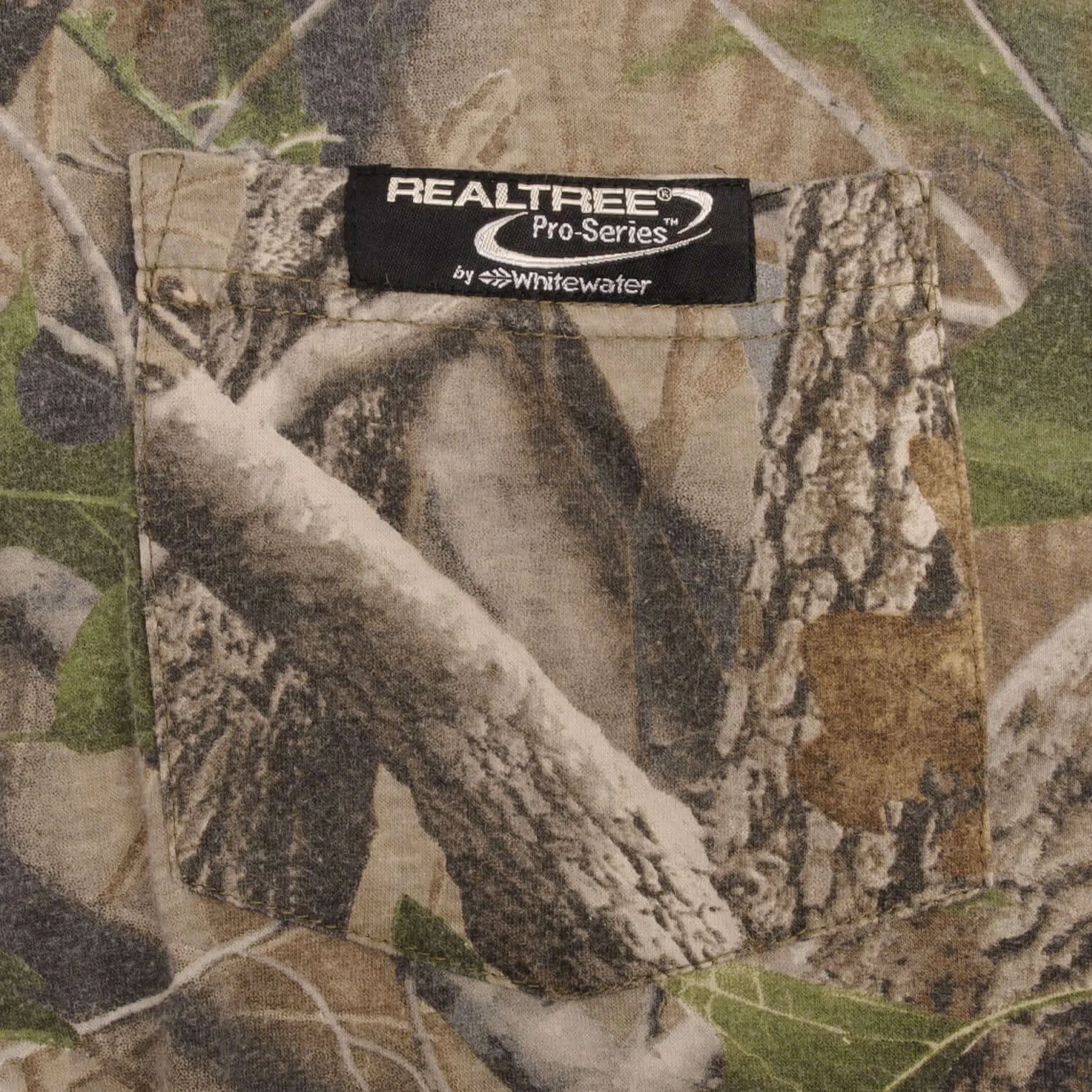 VINTAGE HUNTING REALTREE HARDWOODS CAMO LONG SLEEVE POCKET TEE SHIRT SIZE LARGE