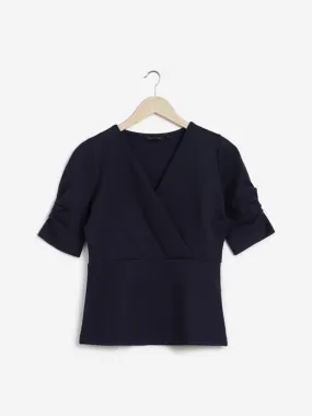 Wardrobe Navy Peplum-Style Whisky Top