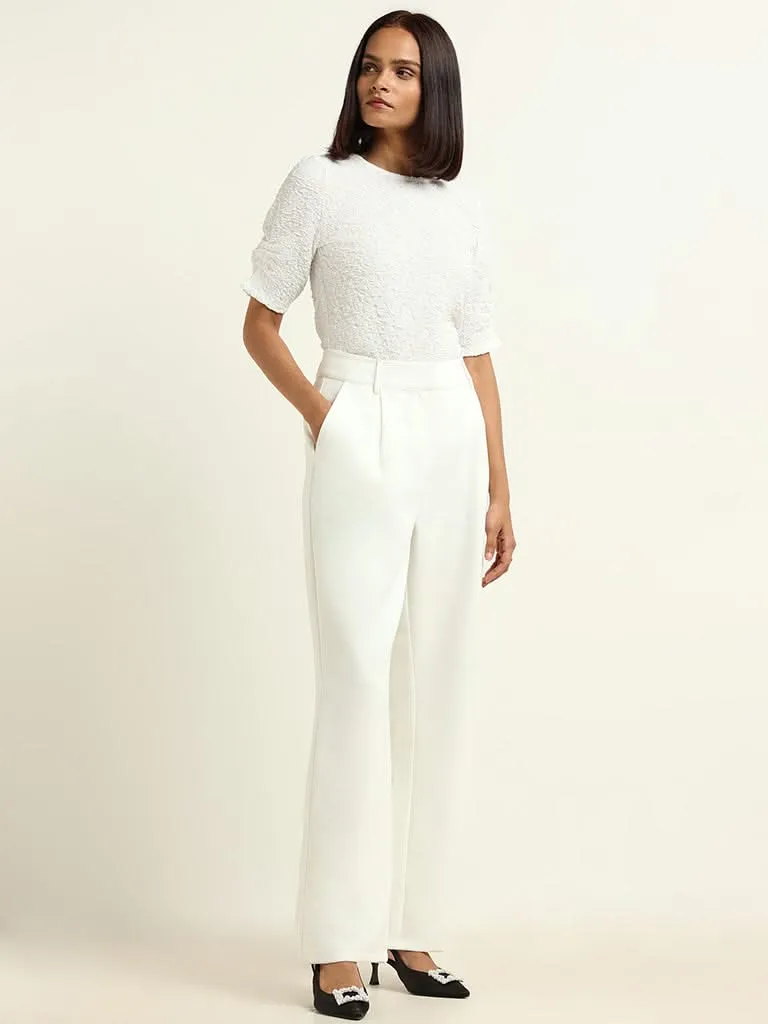 Wardrobe Off-White Self-Patterned Top