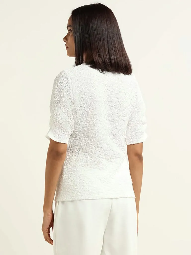 Wardrobe Off-White Self-Patterned Top