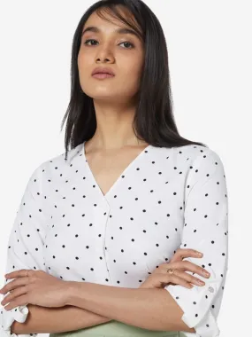 Wardrobe White Polkadot Octa Top