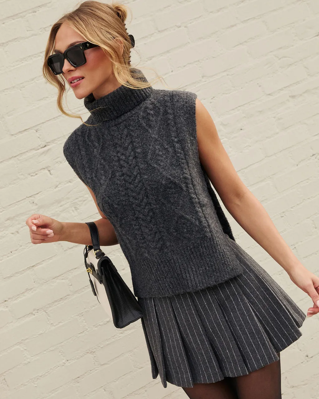 Welma Knit Turtleneck Sweater Vest