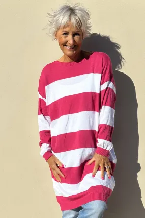 Winslet Stripe Tunic Fuchsia