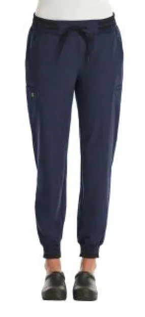 Womens Full Waistband Jogger Pant by Maevn (Regular) XXS-3XL /  Heather Navy