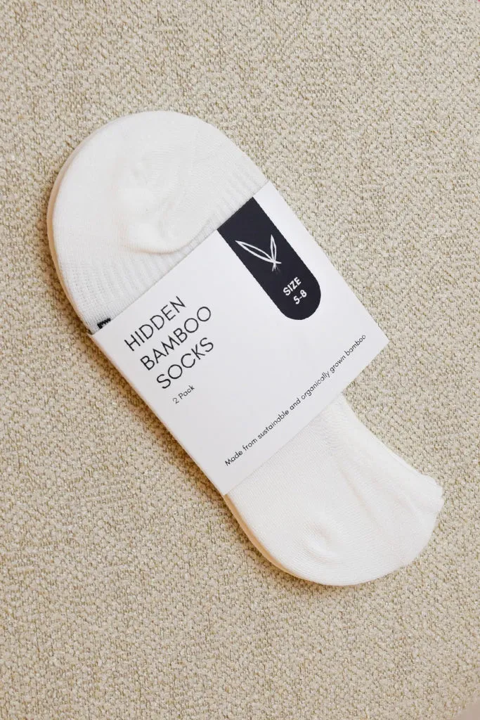 Women's Hidden Bamboo Socks 2 Pack - White