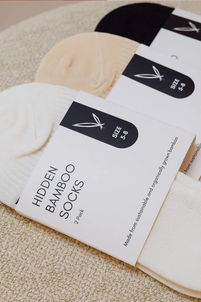 Women's Hidden Bamboo Socks 2 Pack - White