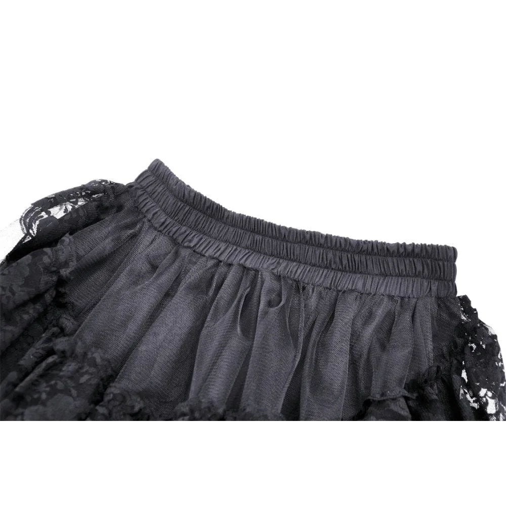 Women's Punk Irregular Ruffled Lace Skirt