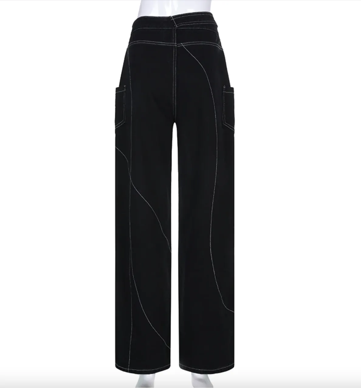 Women's Spring/Autumn Gothic Wide Leg Hip Hop Pants with Belt