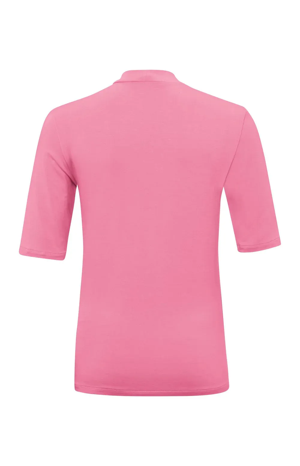 YAYA Soft High Neck T-shirt w Half Slv Glory Pink