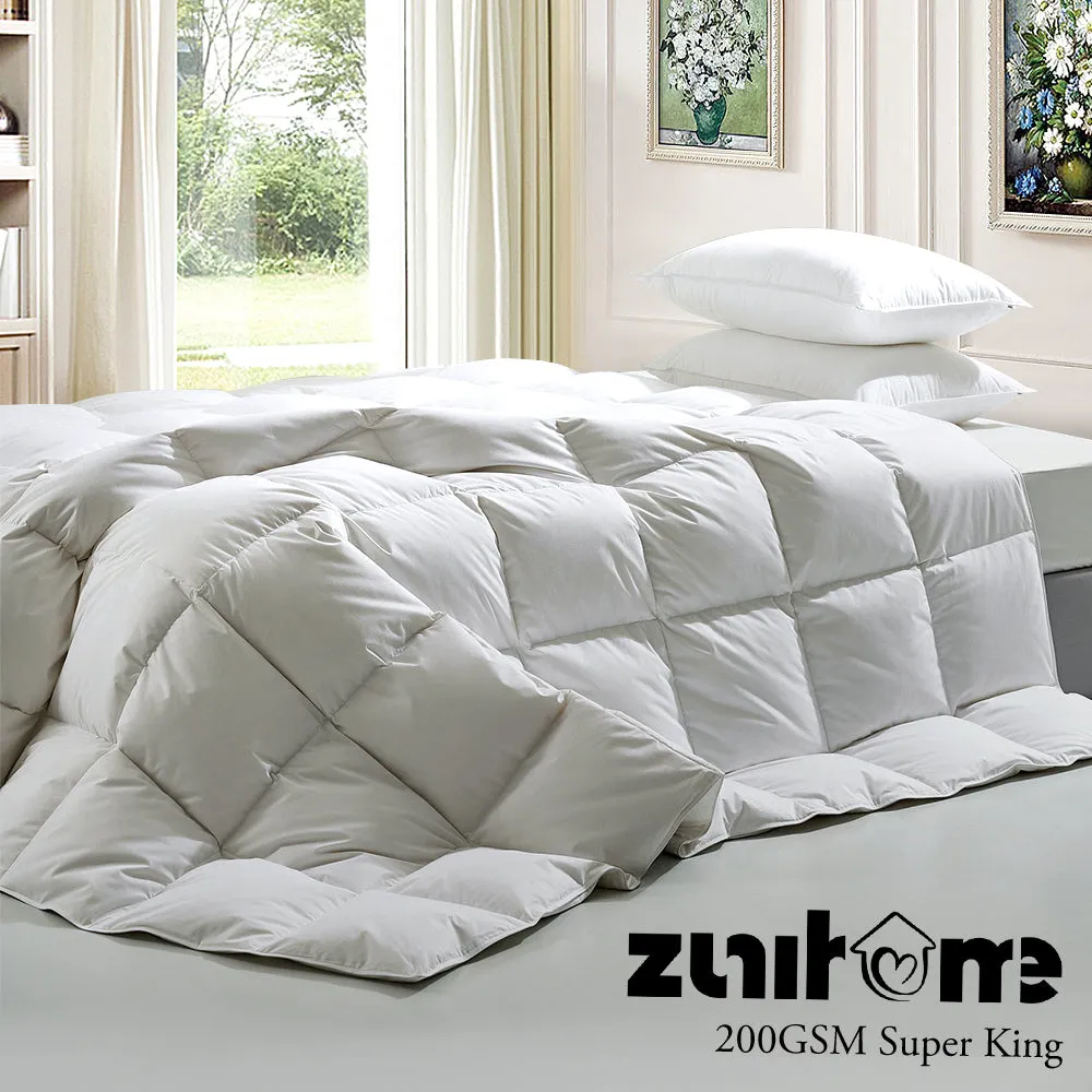 ZUNI Natural Bamboo Quilt 200GSM Duvet Doona Winter Summer Quilt Super King